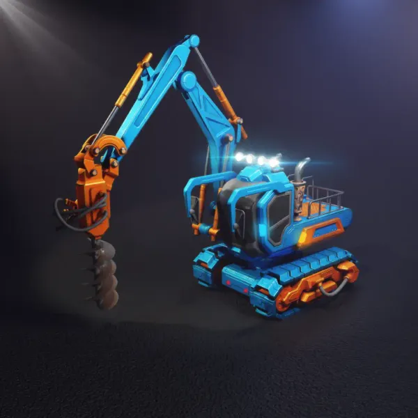 Excavadora con Barrena