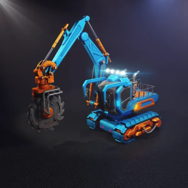 Excavadora con Sierra Circular